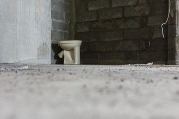 Obraz premium Renovation the House - Old Toilet During Renovation.