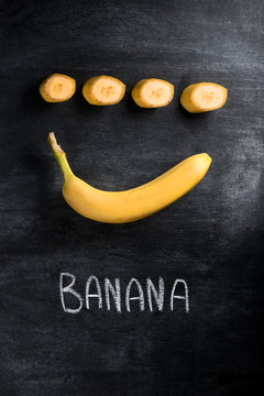 Top view image of fruit banana