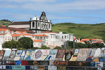 Blick auf Horta, Insel Faial in der Inselgruppe der Azoren