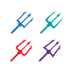 Black trident silhouette set illustration. Trident icons. Triden