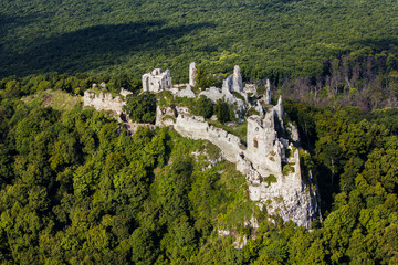 Fototapeta na wymiar Gymes, slovakia mediaval castle, ruins of Gymes castle near Nitra