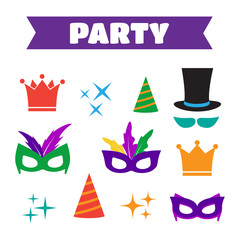 Party Birthday photo booth props. Hat and mask, costume and cyli