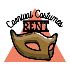 Obraz premium Color vintage carnival costumes rent emblem