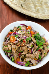 Thai pork salad Nam Tok