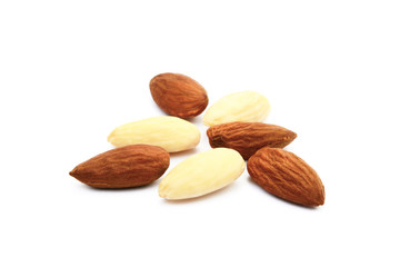 Healty almond isolated on white background