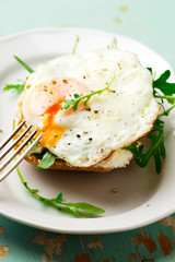 Open Face Breakfast Sandwich With Ricotta Spread