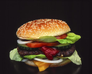 Amarican Fast Food a Hearty Burger