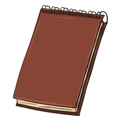 Vector Single Cartoon Spiral Notebook on White Background