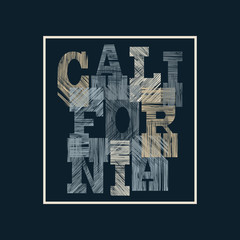 California Typography Graphics. T-shirt fashion Design. Template for poster, print, banner, flyer.