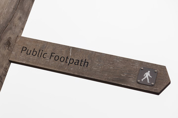 Public Footpath Sign Falling Over