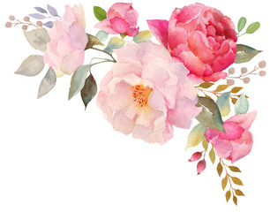 Watercolor floral composition - 136796927