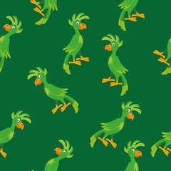 parrot green seamless pattern. vector illustration