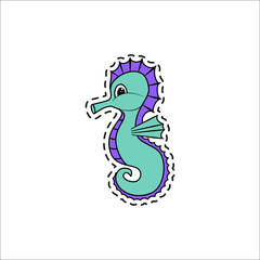 Sea Horse. Vector illustration.