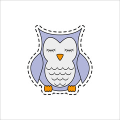 Sleeping owl. Vector illustration.