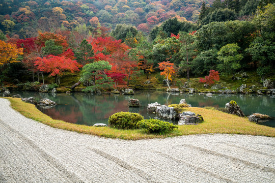 Tenryuji temple autumn scene,Kyoto,tourism of Japan