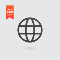 Web icon in flat style isolated on grey background.