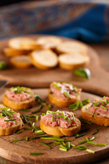 Pate with bruschetta and chives