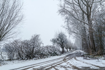 Dusty winter landscape