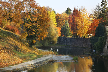 Fototapeta na wymiar Park of Bojnice castle. Slovakia
