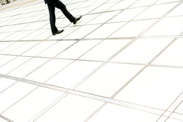 Pedestrian crossing street