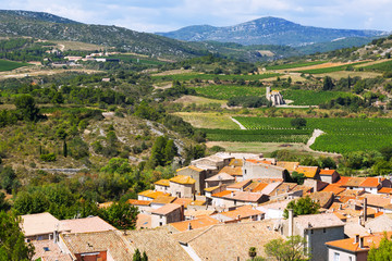 Fototapeta na wymiar Roofs of Portel-des-Corbieres. Languedoc-Roussillon, France
