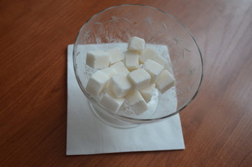 sugar in a glass