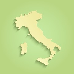 Italy map green yellow vector