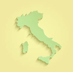 Italy map yellow green vector