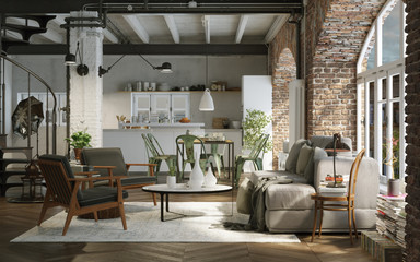 vintage style loft downtown apartment - Industrie Altbau Loft wohnung