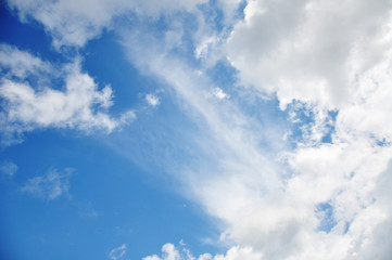 Blue sky. Clouds in the sky.