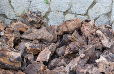 Olive firewood closeup