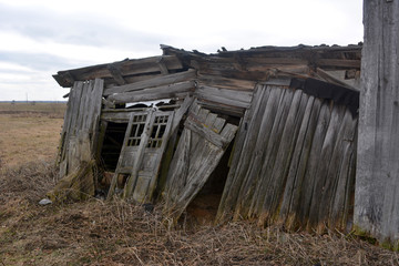 old wooden barn broken distortions