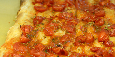 Famous Italian pizza with fresh tomatoes