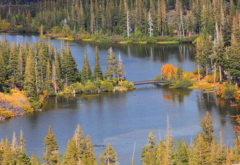 Twin lakes near Mammoth lakes Sierra mountains