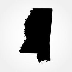 map of the U.S. state  Mississippi 