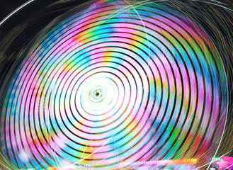 Long exposure of rotating carnival ride