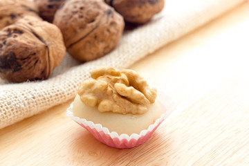 Walnuts with almond paste