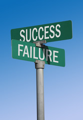 success and failure street sign