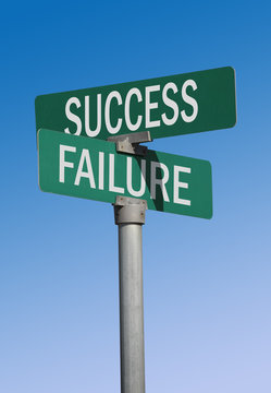 success and failure street sign