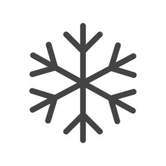 Obraz premium Snowflake icon vector illustration in flat style isolated on white background. Winter symbol for web site design, logo, app, ui.