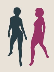 Sexy women silhouette. Fashion mannequin. Vector Illustration