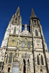 Fototapeta na wymiar Regensburg, Bavaria, Germany – Detail of the historical gothic cathedral