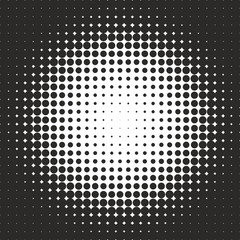 Abstract geometric black and white graphic design print halftone