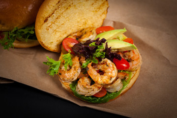 Shrimp Burgers. Selective focus.