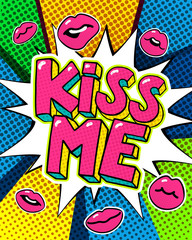 Kiss me word bubble.