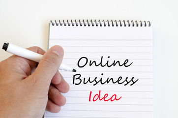 Online business idea concept on notebook