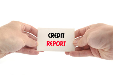 Credit report text concept