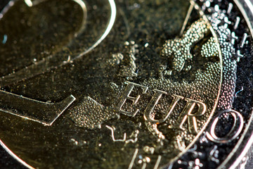 2 euro coin money detail macro