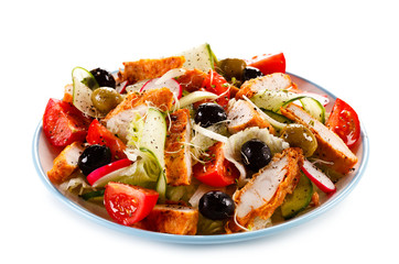 Roast chicken fillet and vegetables