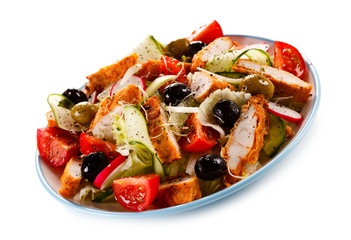 Roast chicken fillet and vegetables